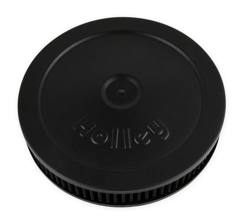 Holley Air Cleaner Assemblies 120-145B Cleaners, 10 in. Diameter, Round, Steel/Black, Logo, 2 in. Filter Height, Each