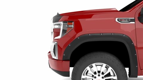 LUND RX-Rivet Style Fender Flares RX130TA Flares, Style, Front, Textured Black, Thermoplastic, GMC, Pair