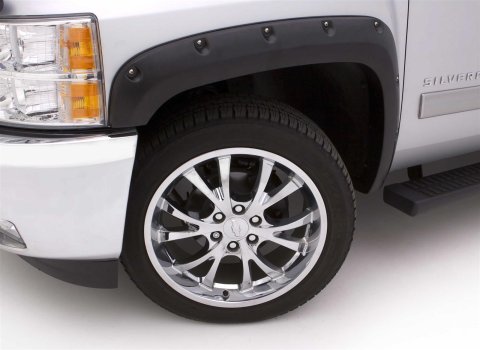 LUND RX-Rivet Style Fender Flares for 2011-2016 F-250 SUPER DUTY, F-350 DUTY - RX314S Flares, Thermoplastic, Black, Smooth, 2.250 in. Width, Ford, Set of 4