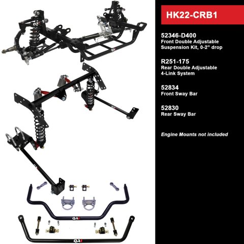 QA1 Level 2 Full Vehicle Handling Suspension Kits HK22-CRB1 Packages, Handling, Coil Springs, Shocks/Struts, Sway Bars, Control Arms, 0-2.000 in. Drop, Dodge, Plymouth, Kit