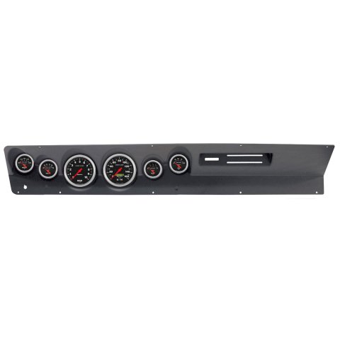 AutoMeter Sport-Comp Instrument Clusters for 1967-1969 DART - 2120-11 Gauge Kit, Sport-Comp, Analog, Black Face, Speedo, Tach, Oil, Water, Volts, Fuel, White Numbers, Red Pointers, Black Panel, Dodge, With A/C, Kit
