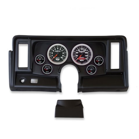 AutoMeter Sport-Comp II Instrument Clusters for 1969-1976 NOVA - 2134-12 Gauge Kit, II, Analog, Black Face, Speedo, Tach, Oil, Water, Volt, Fuel, White Numbers, Red Pointers, Black Panel, Chevy, Kit