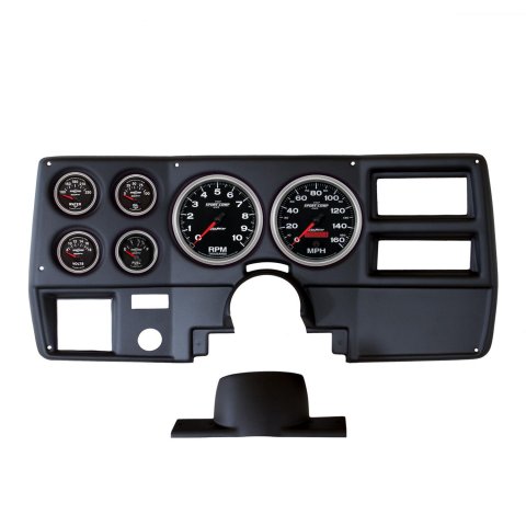 AutoMeter Sport-Comp II Instrument Clusters 2137-12 Gauge Kit, II, Analog, Black Face, Speedo, Tach, Oil, Water, Volt, Fuel, White Numbers, Red Pointers, Black Panel, Chevy, Kit