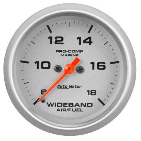 AutoMeter Pro-Comp Marine Analog Gauges 200870-33 Air/Fuel Ratio, Analog, 8:1-18:1 Ratio, 2-5/8 in., Brushed Aluminum, Each