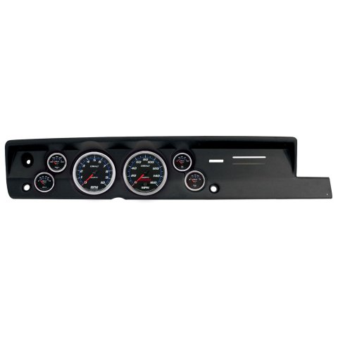 AutoMeter Cobalt Instrument Clusters for 1967-1969 BARRACUDA - 2118-05 Gauge Kit, Cobalt, Analog, Black Face, Speedo, Tach, Oil, Water, Volts, Fuel, White/Blue Numbers, Red Pointers, Black Panel, Plymouth, Kit