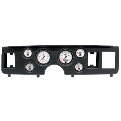 AutoMeter Phantom II Instrument Clusters for 1979-1986 MUSTANG - 2917-10 Gauge Kit, II, Analog, White Face, Speedo, Tach, Oil, Water, Volt, Fuel, Silver Numbers, Red Pointers, Black Panel, Ford, Kit