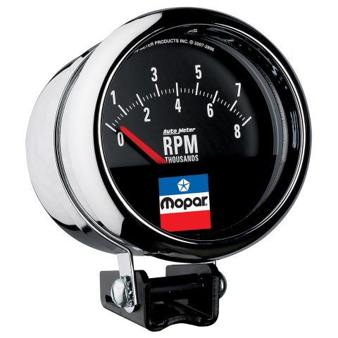 AutoMeter Mopar Classic Tachometers 880789 Tachometer Gauge, Analog, 0-8,000 rpm, 3 3/4 in. Diameter, Black Face, 90 Degree Sweep, Electrical, Each