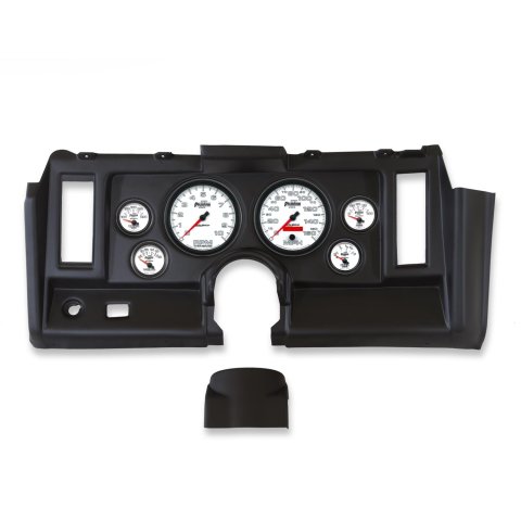 AutoMeter Phantom II Instrument Clusters for 1969 CAMARO - 2131-10 Gauge Kit, II, Analog, White Face, Speedo, Tach, Oil, Water, Volt, Fuel, Silver Numbers, Red Pointers, Black Panel, Chevy, Kit