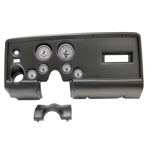 AutoMeter Ultra-Lite II Instrument Clusters for 1969 FIREBIRD - 2912-14 Gauge Kit, II, Analog, Silver Face, Speedo, Tach, Oil, Water, Volt, Fuel, Black Numbers, Red Pointers, Black Panel, Pontiac, Kit