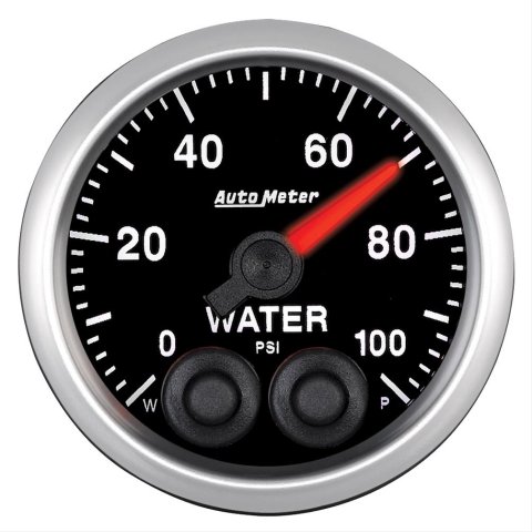AutoMeter NASCAR Elite Series Analog Gauges 5668-05702 Gauge, Analog, Stepper Motor w/o Pro Control, Water Pressure, 0-100 PSI, 2 1/16 in. Diameter, Black Face, Each