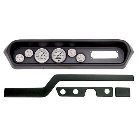 AutoMeter Old Tyme White Series Instrument Clusters for 1964-1965 GTO, LEMANS - 2108-08 Gauge Kit, White, Analog, Speedometer, Tach, Oil, Water, Volts, Fuel, Black Numbers and Pointers, Black Panel, Pontiac, Kit