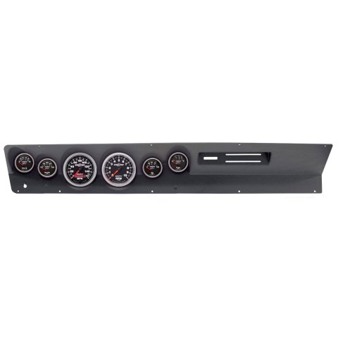 AutoMeter Sport-Comp II Instrument Clusters for 1967-1969 DART - 2120-12 Gauge Kit, II, Analog, Black Face, Speedo, Tach, Oil, Water, Volts, Fuel, White Numbers, Red Pointers, Black Panel, Dodge, With A/C, Kit