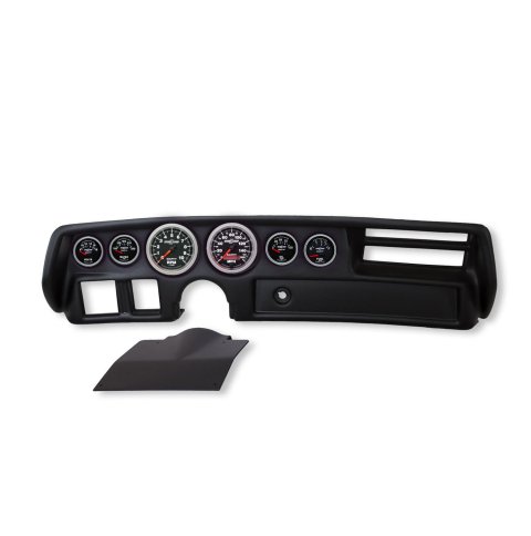 AutoMeter Sport-Comp II Instrument Clusters 2135-12 Gauge Kit, II, Analog, Black Face, Speedo, Tach, Oil, Water, Volt, Fuel, White Numbers, Red Pointers, Black Panel, Chevy, Kit