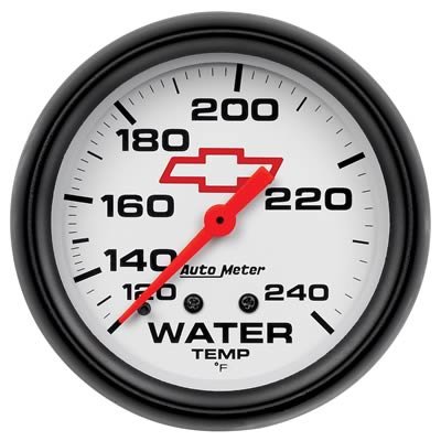 AutoMeter Phantom Chevy Bowtie Analog Gauges 5832-00406 Gauge, Phantom, Emblem, Water Temperature, 120-240 Degrees F, 2 5/8 in., Analog, Mechanical, Each