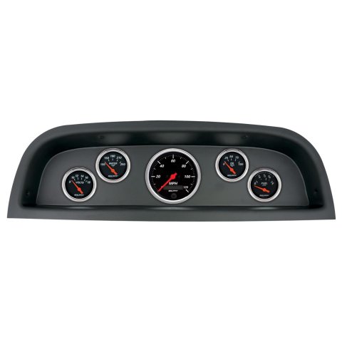 AutoMeter Designer Black Instrument Clusters 2102-06 Gauge Kit, Black, Analog, Speedometer, Oil, Water, Volts, Fuel, White Numbers, Red Pointers, Panel, Chevy, Kit