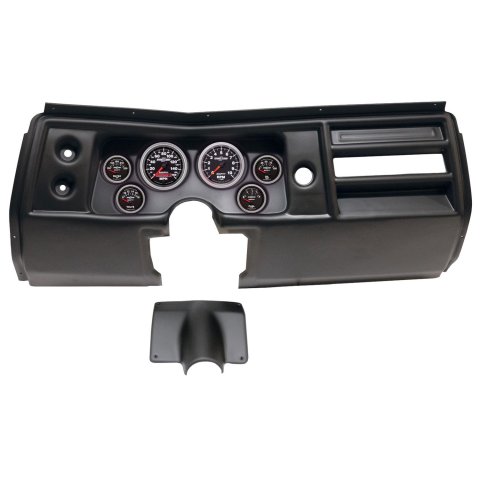 AutoMeter Sport-Comp II Instrument Clusters for 1968 CHEVELLE, EL CAMINO - 2901-12 Gauge Kit, II, Analog, Black Face, Speedo, Tach, Oil, Water, Volt, Fuel, White Numbers, Red Pointers, Black Panel, Chevy, No Vent, Kit