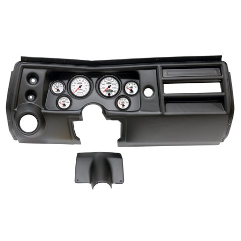 AutoMeter Phantom II Instrument Clusters for 1968 CHEVELLE, EL CAMINO - 2902-10 Gauge Kit, II, Analog, White Face, Speedo, Tach, Oil, Water, Volt, Fuel, Silver Numbers, Red Pointers, Black Panel, Chevy, With Vent, Kit