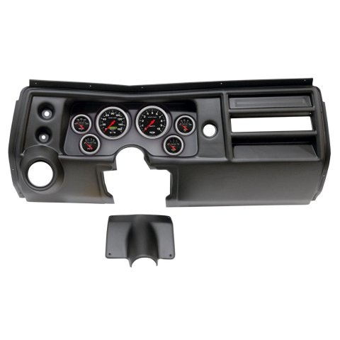 AutoMeter Sport-Comp Instrument Clusters for 1968 CHEVELLE, EL CAMINO - 2902-11 Gauge Kit, Sport-Comp, Analog, Black Face, Speedo, Tach, Oil, Water, Volt, Fuel, White Numbers, Red Pointers, Black Panel, Chevy, With Vent, Kit