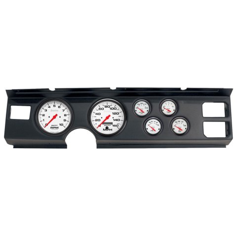 AutoMeter Phantom Instrument Clusters for 1982-1984 FIREBIRD - 2920-09 Gauge Kit, Phantom, Analog, White Face, Speedo, Tach, Oil, Water, Volt, Fuel, Black Numbers, Red Pointers, Black Panel, Pontiac, Kit