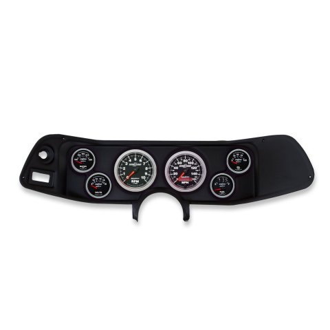 AutoMeter Sport-Comp II Instrument Clusters for 1970-1978 CAMARO - 2132-12 Gauge Kit, II, Analog, Black Face, Speedo, Tach, Oil, Water, Volt, Fuel, White Numbers, Red Pointers, Black Panel, Chevy, Kit