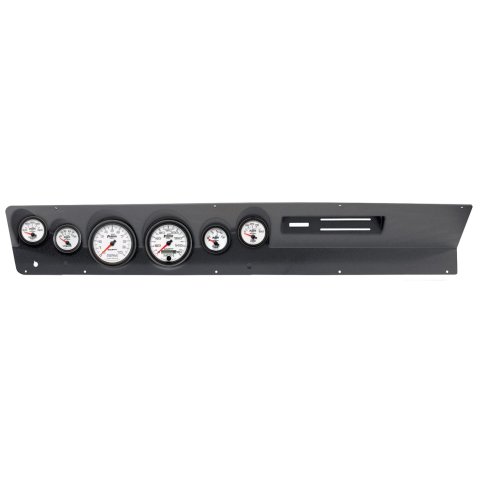 AutoMeter Phantom II Instrument Clusters for 1967-1969 DART - 2120-10 Gauge Kit, II, Analog, White Face, Speedo, Tach, Oil, Water, Volts, Fuel, Silver Numbers, Red Pointers, Black Panel, Dodge, With A/C, Kit