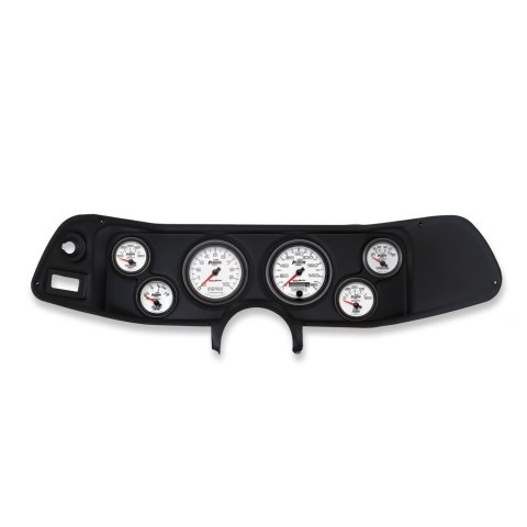 AutoMeter Phantom II Instrument Clusters for 1970-1978 CAMARO - 2132-10 Gauge Kit, II, Analog, White Face, Speedo, Tach, Oil, Water, Volt, Fuel, Silver Numbers, Red Pointers, Black Panel, Chevy, Kit