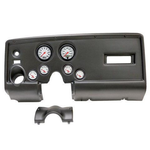 AutoMeter Phantom Instrument Clusters for 1969 FIREBIRD - 2912-09 Gauge Kit, Phantom, Analog, White Face, Speedo, Tach, Oil, Water, Volt, Fuel, Black Numbers, Red Pointers, Black Panel, Pontiac, Kit