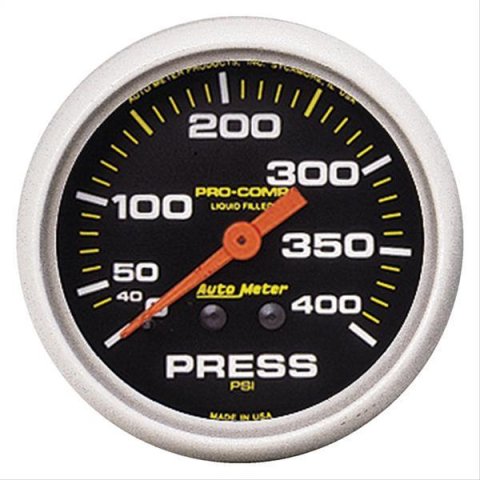 AutoMeter Pro-Comp Analog Gauges 5424 Gauge, Pro-Comp, Pressure, 0-400 psi, 2 5/8 in., Analog, Mechanical, Each