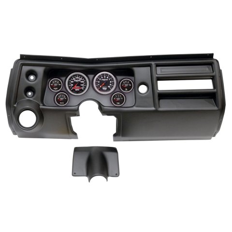 AutoMeter Sport-Comp II Instrument Clusters for 1968 CHEVELLE, EL CAMINO - 2902-12 Gauge Kit, II, Analog, Black Face, Speedo, Tach, Oil, Water, Volt, Fuel, White Numbers, Red Pointers, Black Panel, Chevy, With Vent, Kit