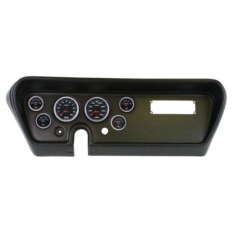 AutoMeter Cobalt Instrument Clusters for 1966 GTO, LEMANS - 2111-05 Gauge Kit, Cobalt, Analog, Black Face, Speedometer, Tach, Oil, Water, Volts, Fuel, White/Blue Numbers, Red Pointers, Black Panel, Pontiac, Kit