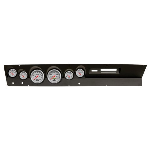 AutoMeter Ultra-Lite Instrument Clusters for 1967-1969 DART - 2119-13 Gauge Kit, Ultra-Lite, Analog, Silver Face, Speedo, Tach, Oil, Water, Volts, Fuel, Black Numbers, Red Pointers, Black Panel, Dodge, Kit