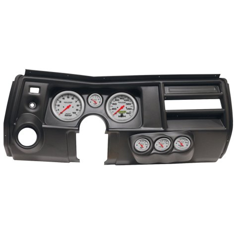 AutoMeter Ultra-Lite Instrument Clusters for 1969 CHEVELLE, EL CAMINO - 2911-13 Gauge Kit, Ultra-Lite, Analog, Silver Face, Speedo, Tach, Oil, Water, Volt, Fuel, Black Numbers, Red Pointers, Black Panel, Chevy, Vent, Kit