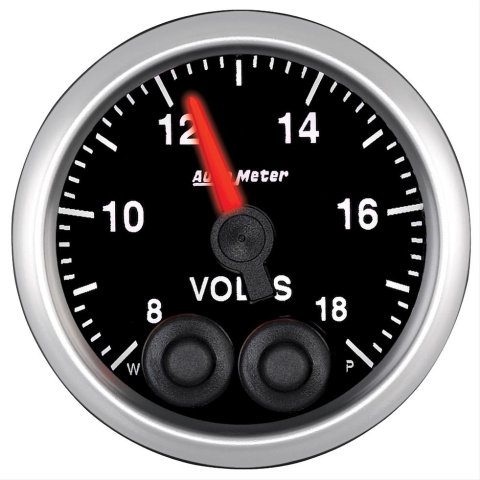 AutoMeter NASCAR Elite Series Analog Gauges 5683-05702 Gauge, Analog, Stepper Motor w/o Pro Control, Voltmeter, 8-18 V, 2 1/16 in. Diameter, Black Face, Each