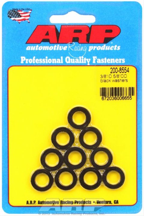 ARP Special Purpose Washers 200-8554 Washers, Chromoly, Black Oxide, .375 in. I.D., .625 in. O.D., .120 in. Thick, Set of 10