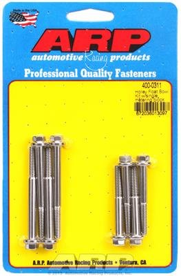 ARP Carburetor Float Bowl Bolt Kits 400-0311 Kit, Single Metering Blocks, 8 Pieces