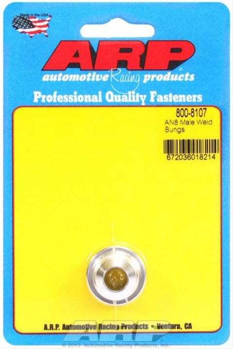 ARP Weld-In Bungs, Nuts and Fittings 800-8107 AN8 male aluminum weld bung