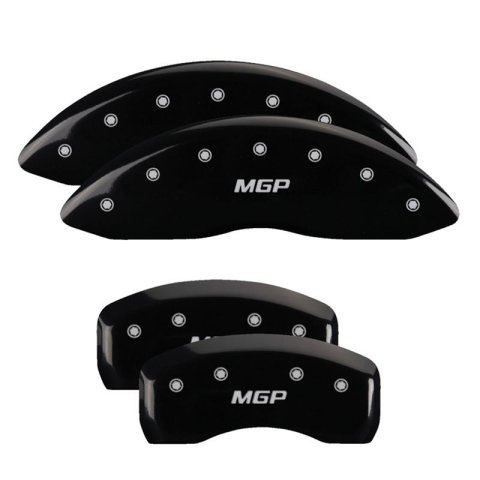 MGP Caliper Covers Brake 54012SMGPBK Set of 4 caliper covers, Engraved Front and Rear: MGP, Black powder coat finish, silver characters