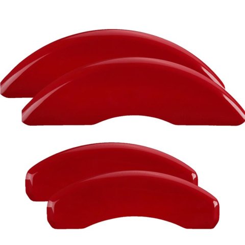 MGP Caliper Covers - Brake for 2002-2008 COOPER 51001SCLCRD Disc Cover, Set of 4: Red finish, Silver Classic (No Engraving)