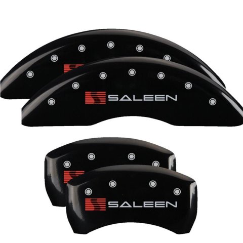 MGP Caliper Covers - Brake for 2021-2023 MUSTANG 10200SSLNBK Set of 4 caliper covers, Engraved Front: Saleen Engraved Rear: Saleen, Black powder coat finish, silver characters