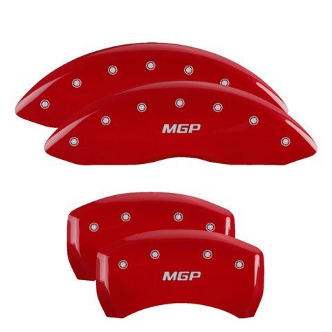 MGP Red Caliper Covers 14256SMGPRD Set of 4 caliper covers, Engraved Front and Rear: MGP, powder coat finish, silver characters