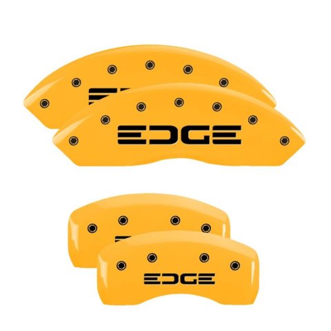 MGP Yellow Caliper Covers 10247SEDGYL Set of 4 caliper covers, Engraved Front and Rear: Edge, powder coat finish, black characters