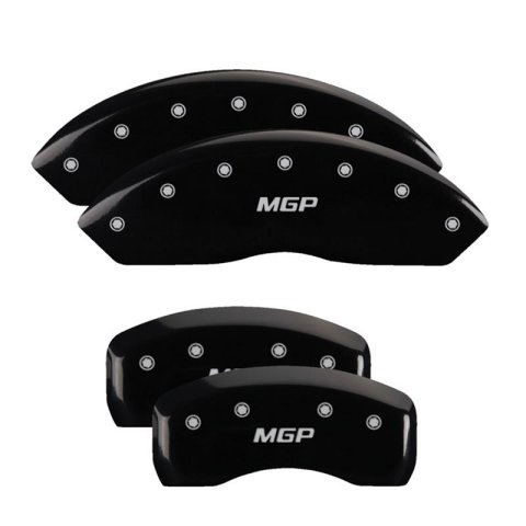 MGP Caliper Covers Brake 54015SMGPBK Set of 4 caliper covers, Engraved Front and Rear: MGP, Black powder coat finish, silver characters