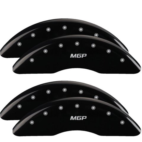 MGP Black Caliper Covers for 2017-2019 Q7 - 15230SMGPBK Set of 4 caliper covers, Engraved Front and Rear: MGP, powder coat finish, silver characters
