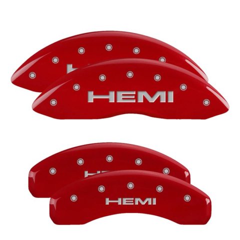 MGP Caliper Covers - Brake Pad for 2019-2025 1500 55006SMOPBL Set Of 4 Covers, Engraved Front and Rear: MOPARBlue Powder Coat Finish, Silver Characters
