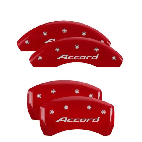 MGP Caliper Covers - Brake for 2018-2024 ACCORD 20224SCLCBK Set Of 4 Covers, No Engraving: Classic Covers, Black Powder Coat Finish
