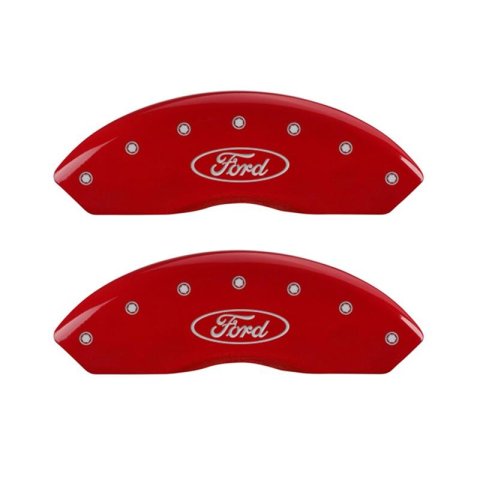 MGP Caliper Covers - Brake for 2011 FOCUS 10155FCLCRD Front Set Of 2 Classic Covers, Red Powder Coat Finish