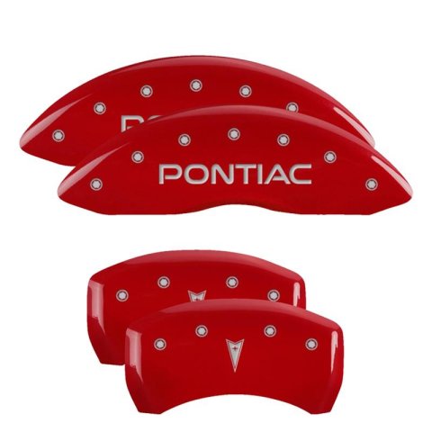 MGP Caliper Covers - Brake for 1998-2002 FIREBIRD 18028SCLCRD Set Of 4 Classic Covers, Red Powder Coat Finish
