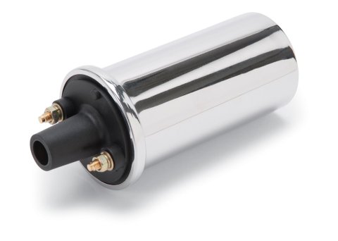 Edelbrock Max-Fire Ignition Coils 22740 Coil, Max Fire, Round, Oil, Chrome, 40,000 Volts, Each