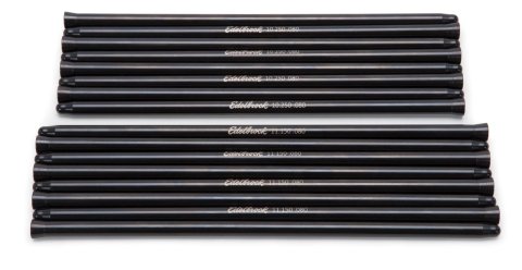 Edelbrock Chromoly Pushrods 9617 Pushrods, 3/8 in. Tube, 5/16 in. Ball/Cup Tips, 7.900 in. Length, Heat-Treated, Chromoly, 0.080 in. Wall Thickness, Set of 16