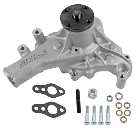 Edelbrock Victor Series High Performance Street Mechanical Water Pumps 88110 Pump, Mechanical, Long, High-Volume, Aluminum, Natural, Clockwise, Chevy, Small Block, Each